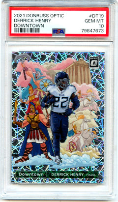 Derrick Henry 2021 Donruss Optic Downtown! SSP PSA 10-1