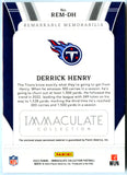 Derrick Henry 2023 Immaculate Holo Gold Remarkable Laundry Tag Patch SP 6/10