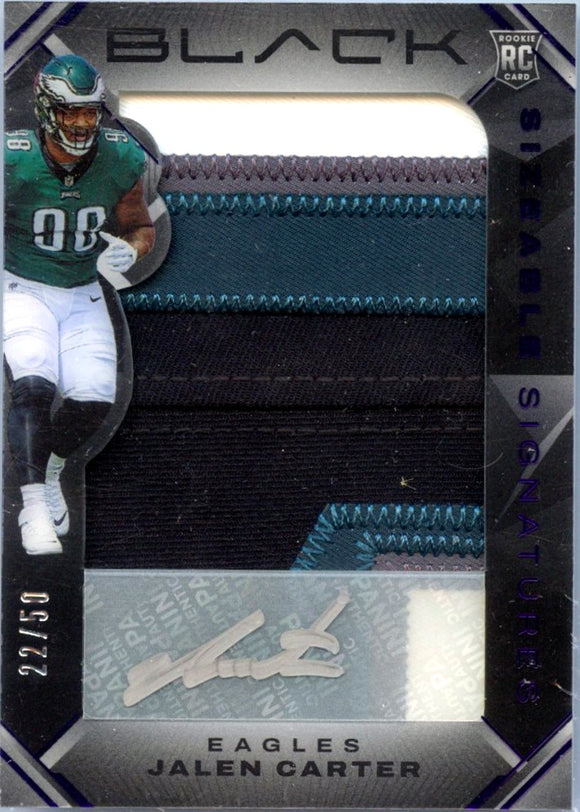 Product Jalen Carter RC 2023 Panini Black Purple Sizeable Rookie Patch Auto SP 22/50 Link
