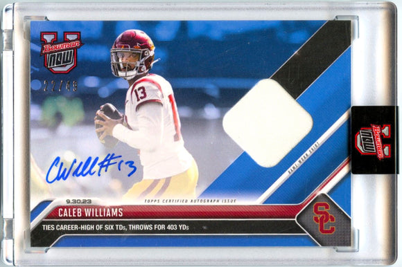 Product Caleb Williams RC 2023 Bowman U Now Blue Rookie Jersey Patch Auto SP 22/49 Link