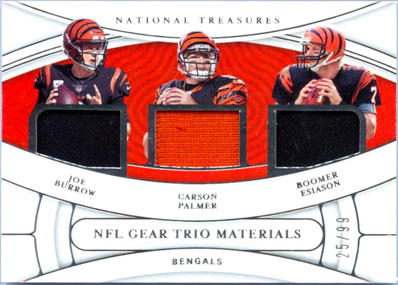 Product Burrow Palmer Esiason 2021 National Treasures NFL Gear Trio Patch SP 25/99 Link