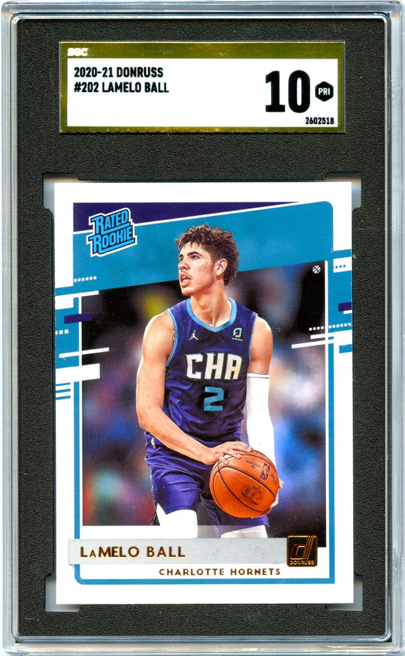 Product Lamelo Ball RC 2020-21 Donruss Rated Rookie #202 SGC 10 Gold Label Pristine Link