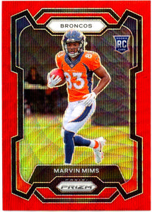 Marvin Mims RC 2023 Panini Prizm Red Wave Rookie SP 121/149