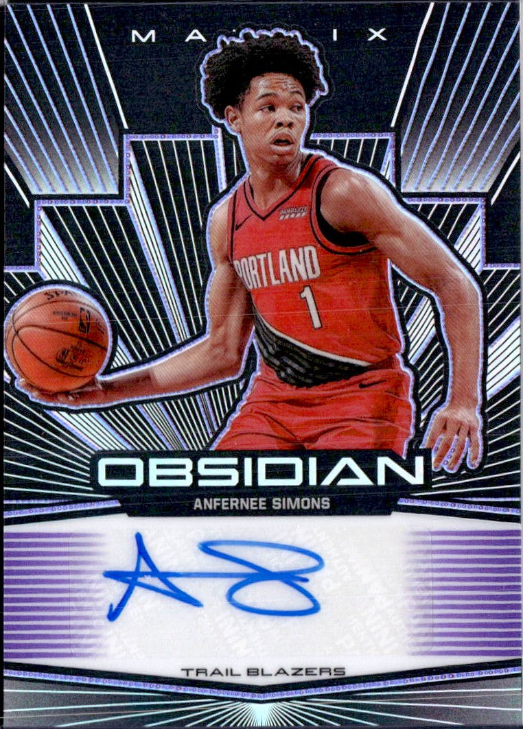 Anfernee Simons 2019 Panini Obsidian Purple Matrix Auto SP 75/75-1