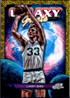 Larry Bird 2023-24 Topps Cosmic Chrome Gold Interstellar Galaxy Greats SP 4/50-1