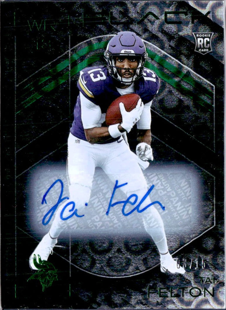 Tai Felton RC 2025 Panini Black Green Rookie Auto SP 3/15-1
