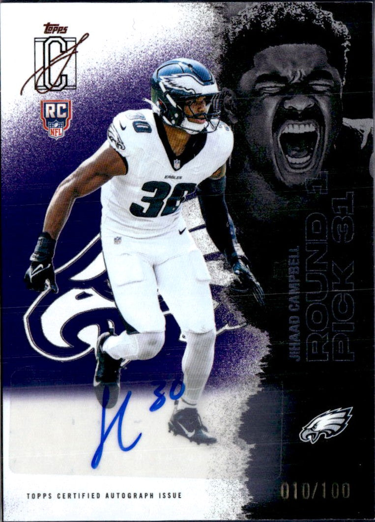 Jihaad Campbell RC 2025 Topps Signature Class Purple Rookie Auto SP 10/100