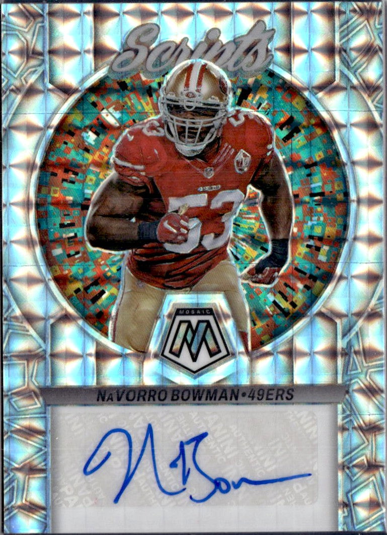 Navorro Bowman 2023 Panini Mosaic Silver Mosaic Scripts Auto-1