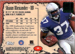 Shaun Alexander RC 2000 Topps Gold Label Rookie Auto-2