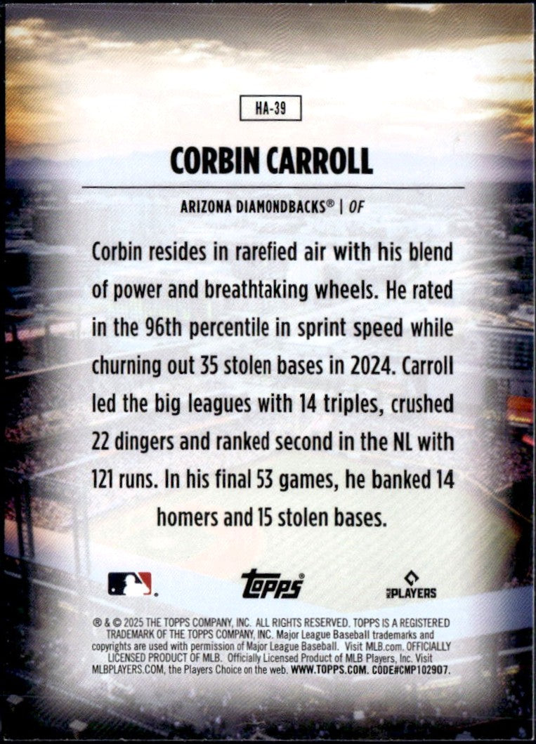 Corbin Carroll 2025 Topps Home Field Advantage SSP