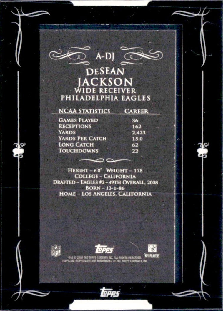 Desean Jackson 2006 Topps Mini Framed Auto-2