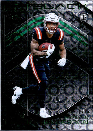 Treveyon Henderson RC 2025 Panini Black Green Rookie SP 5/15