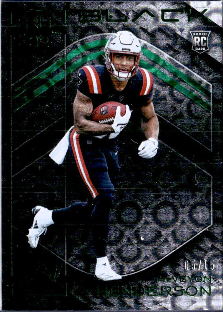 Treveyon Henderson RC 2025 Panini Black Green Rookie SP 5/15