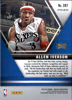 Allen Iverson 2019-20 Panini Mosaic Genesis Prizm Retail SSP #287-2