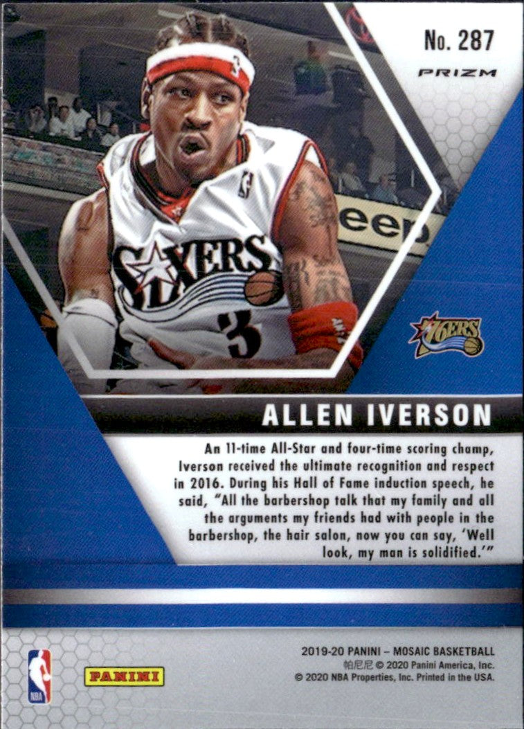 Allen Iverson 2019-20 Panini Mosaic Genesis Prizm Retail SSP #287-2