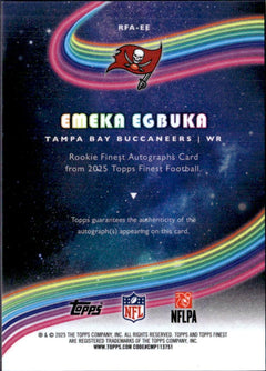 Emeka Egbuka RC 2025 Topps Finest Blue Refractor Rookie Auto SP 61/99-2