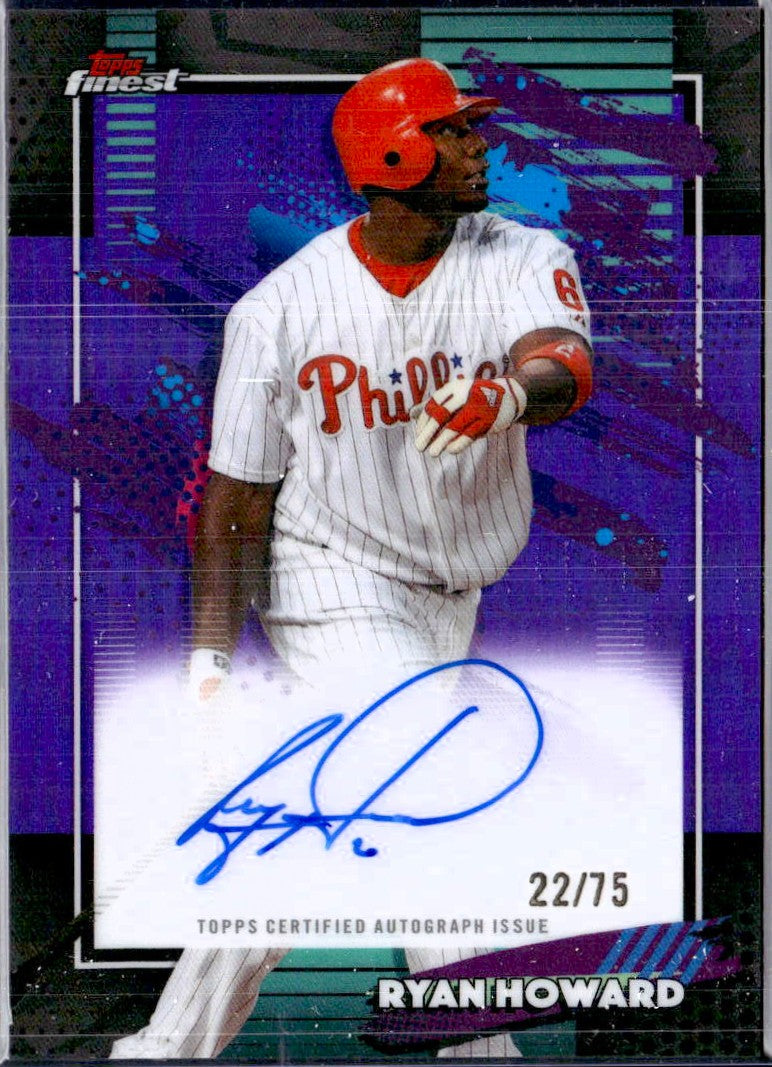 Ryan Howard 2026 Topps Finest Purple Refractor Auto SP 22/75