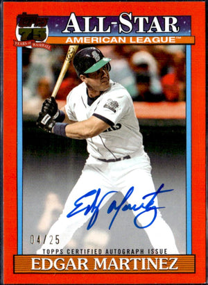 Edgar Martinez 2026 Topps 1991 Throwback Orange Auto SP 4/25