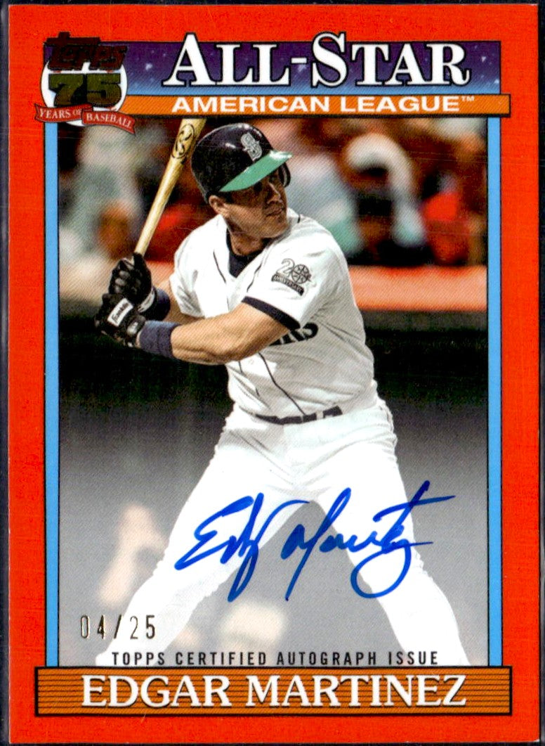 Edgar Martinez 2026 Topps 1991 Throwback Orange Auto SP 4/25