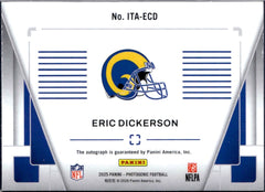 Eric Dickerson 2025 Panini Photogenic White In The Action Auto SP 4/15-2