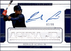 Ronald Acuna Jr 2018 National Treasures Jersey Patch Auto SP 2/99-1