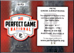 Pete Crow-Armstrong RC 2019 Leaf Metal Perfect Game Green Wave Rookie Auto SP 3/4-2