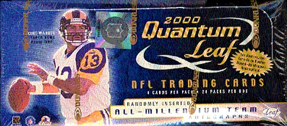 2000 Quantum Leaf Football Hobby Box (Tom Brady Rookie Year!)