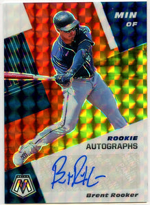 Brent Rooker RC 2021 Panini Mosaic Red and Yellow Choice Rookie Auto SP 51/88 Twins
