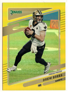 Drew Brees 2021 Donruss Gold Holo Press Proof Premium Stock SP Saints