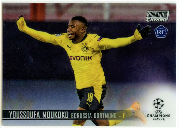 Youssoufa Moukoko RC 2020-21 Topps Chrome Stadium Club Rookie #57 Borussia Dortmund